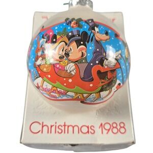 Vintage Disney Christmas 1988 Ornament Mickey Minnie Donald Goofy with Box